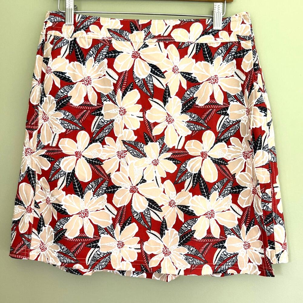 RipSkirt Hawaii Terra Cotta Garden Adjustable Wrap Skirt Floral NWT Size Medium
